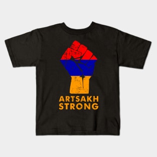 Vintage Artsakh Strong Defend Protect Republic Armenia Flag Kids T-Shirt